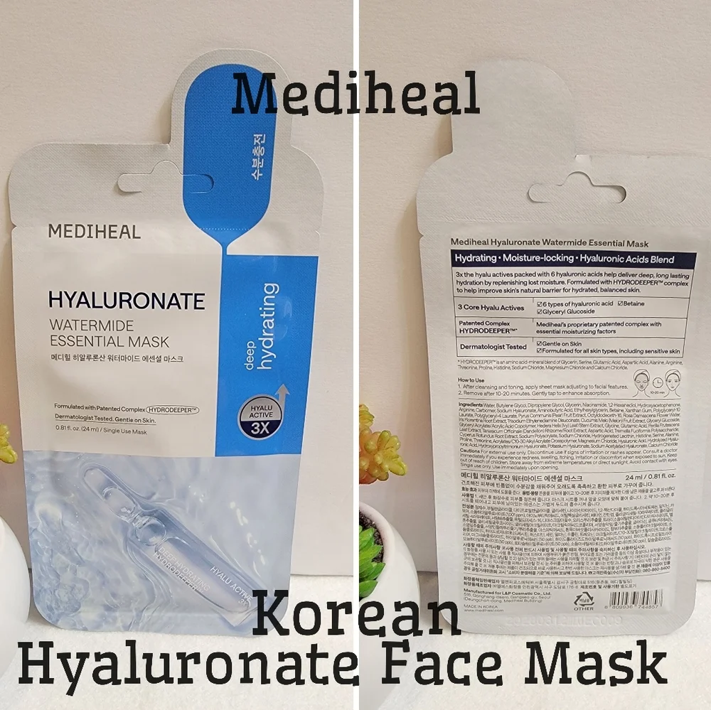 JADE ROLLER & GUA SHA STONE WITH KOREAN  HYALURONATE FACE MASK NEW - Picture 3 of 3